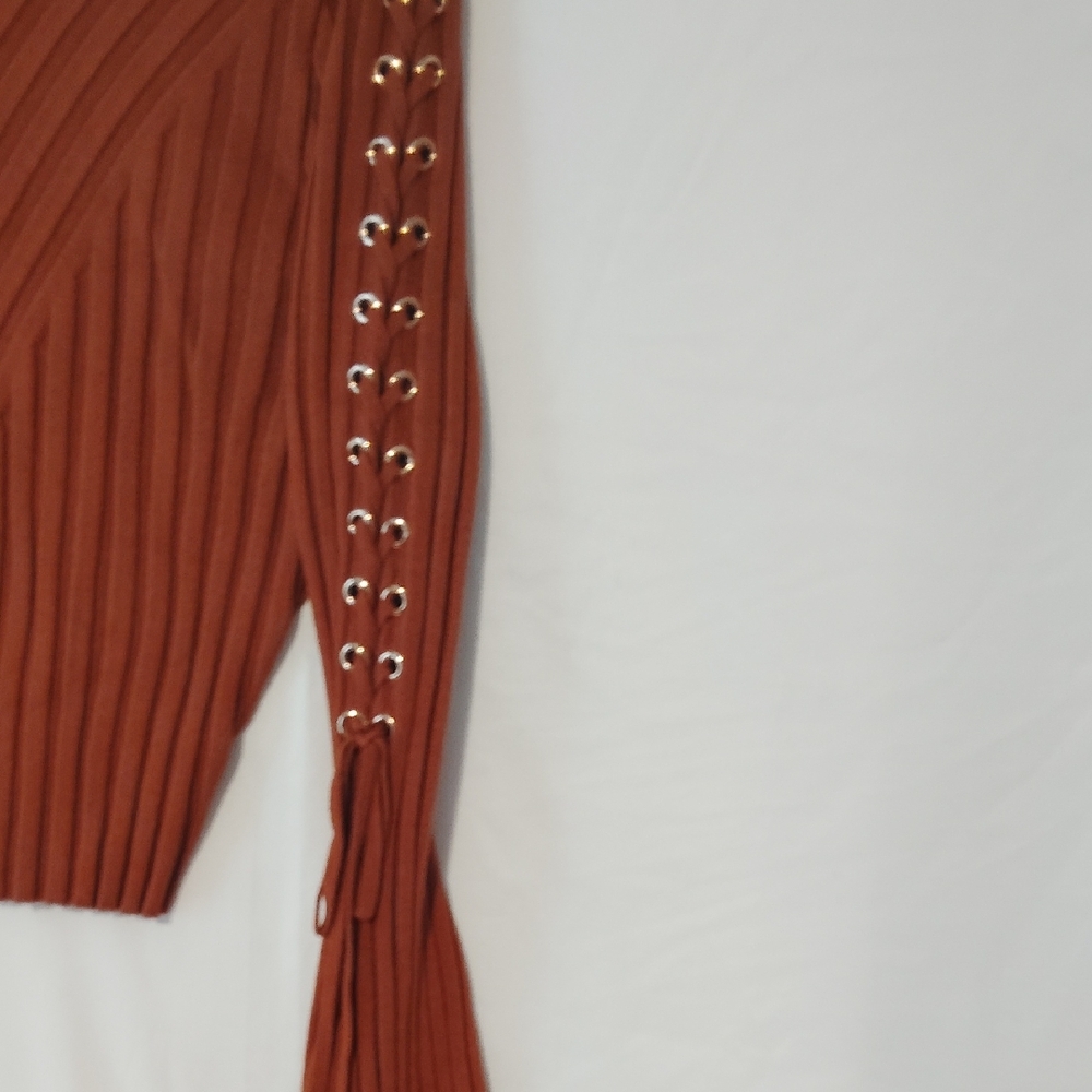 Source Unknown Ribbed Rust Sweater - image 3